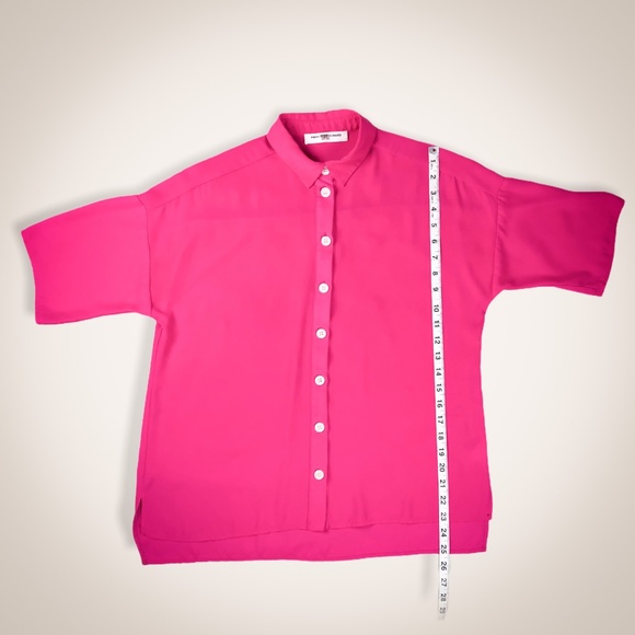 Amanda Uprichard Hot Pink Calton Button-down Top - Picture 6 of 10
